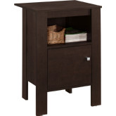 Accent Table or Nightstand with Storage in Cappuccino
